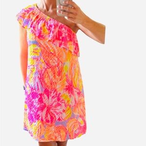 Vibrant One-Shoulder Floral Dress